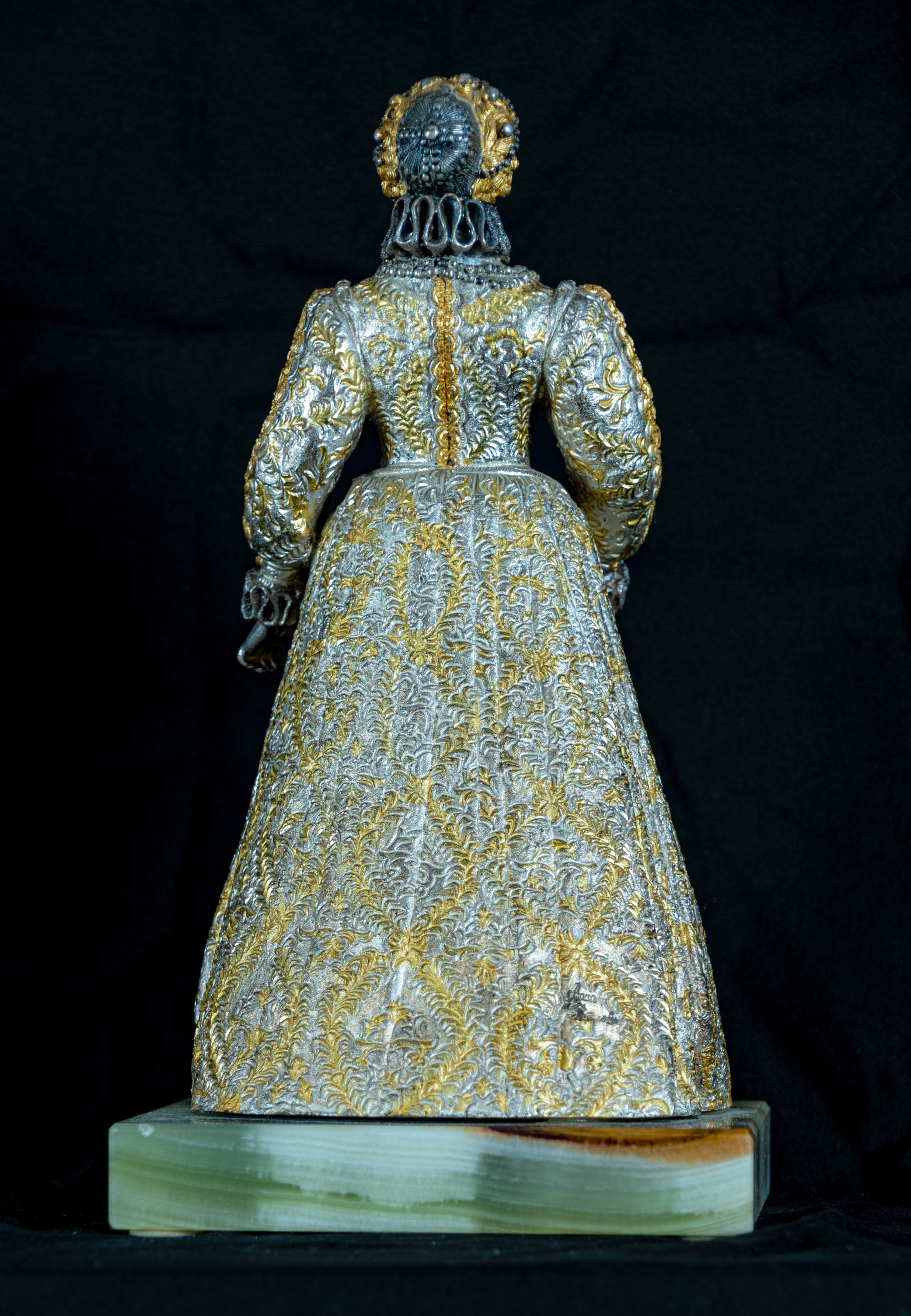 Queen Elizabeth I, Bronze, Gilded and Silvered, Onyx Base, Contemporary