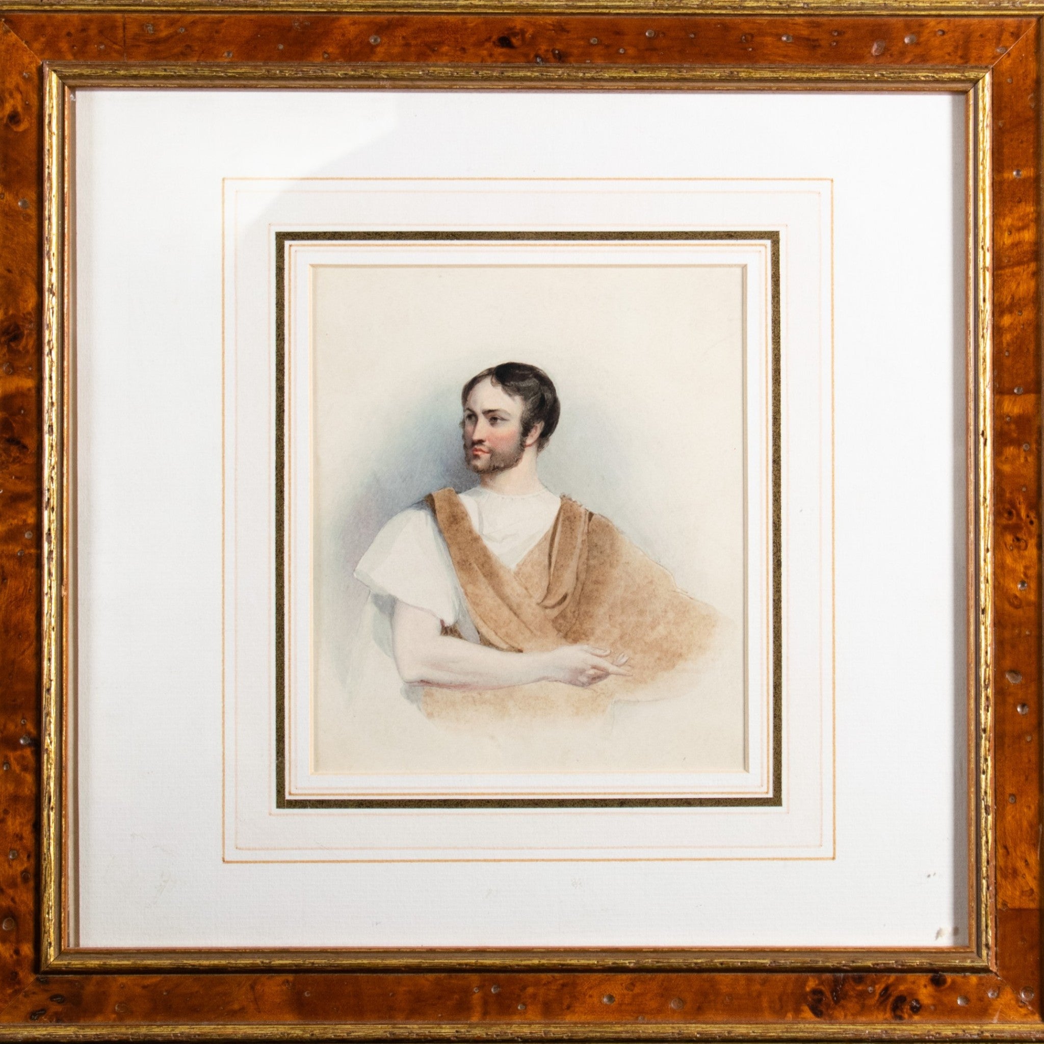 Watercolour, Gentleman, Framed, Glazed, Vintage