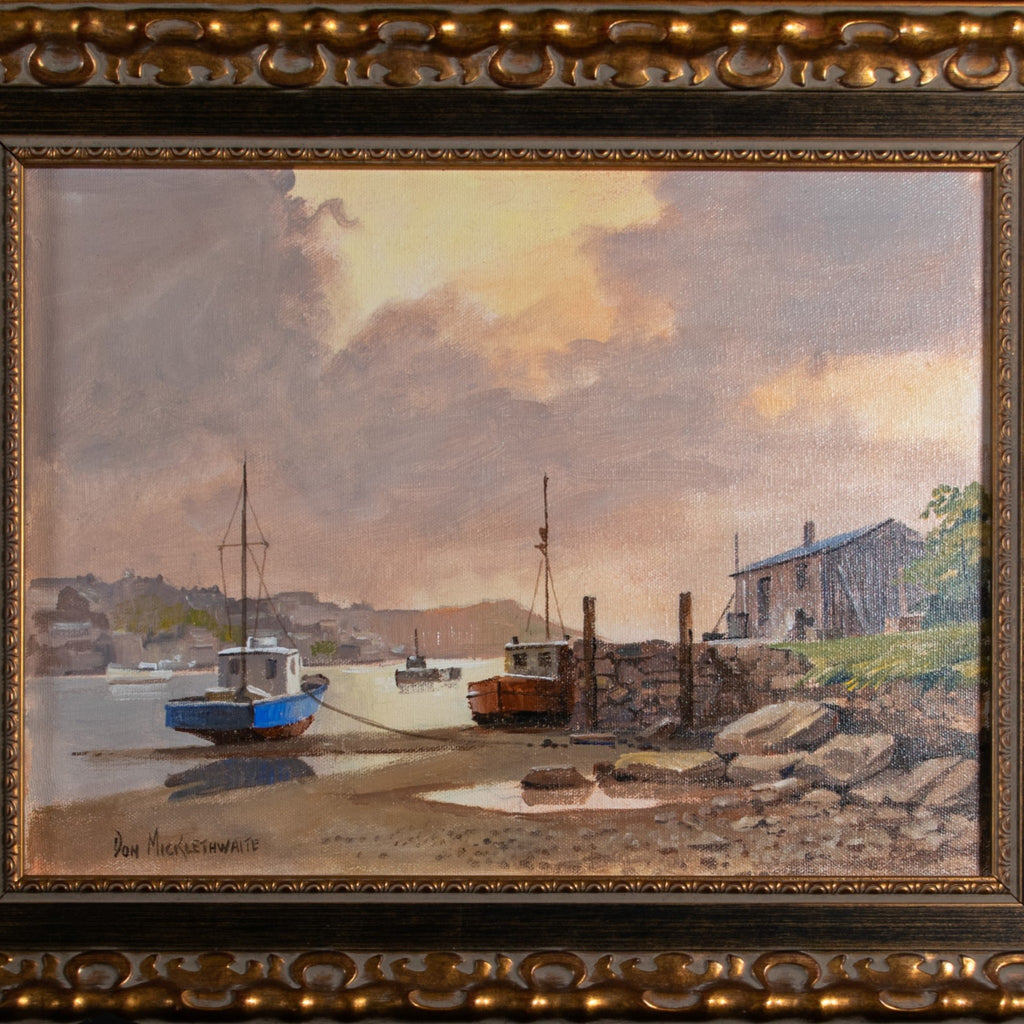 Oil Painting, Scarborough Harbour Scene, Don Micklethwaite