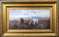 Oil painting, Antique, 'Cattle Grazing' JM Grandale, gilt framed