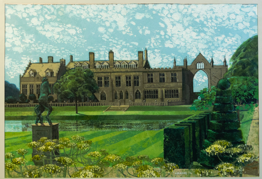 Newstead Abbey, 1970, Stately Home, Lord Byron, Watercolour, signed, JP Smith