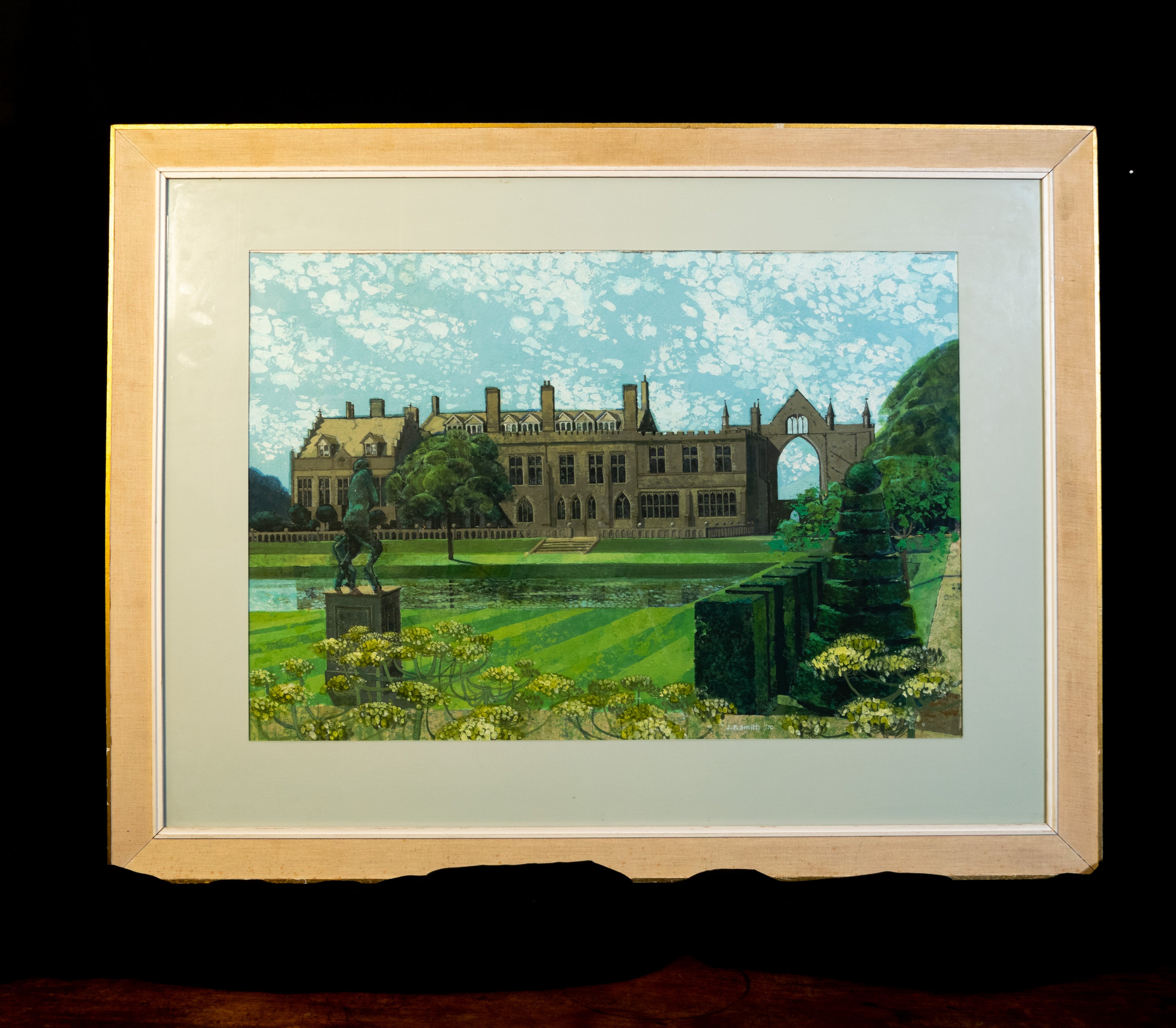 Newstead Abbey, 1970, Stately Home, Lord Byron, Watercolour, signed, JP Smith