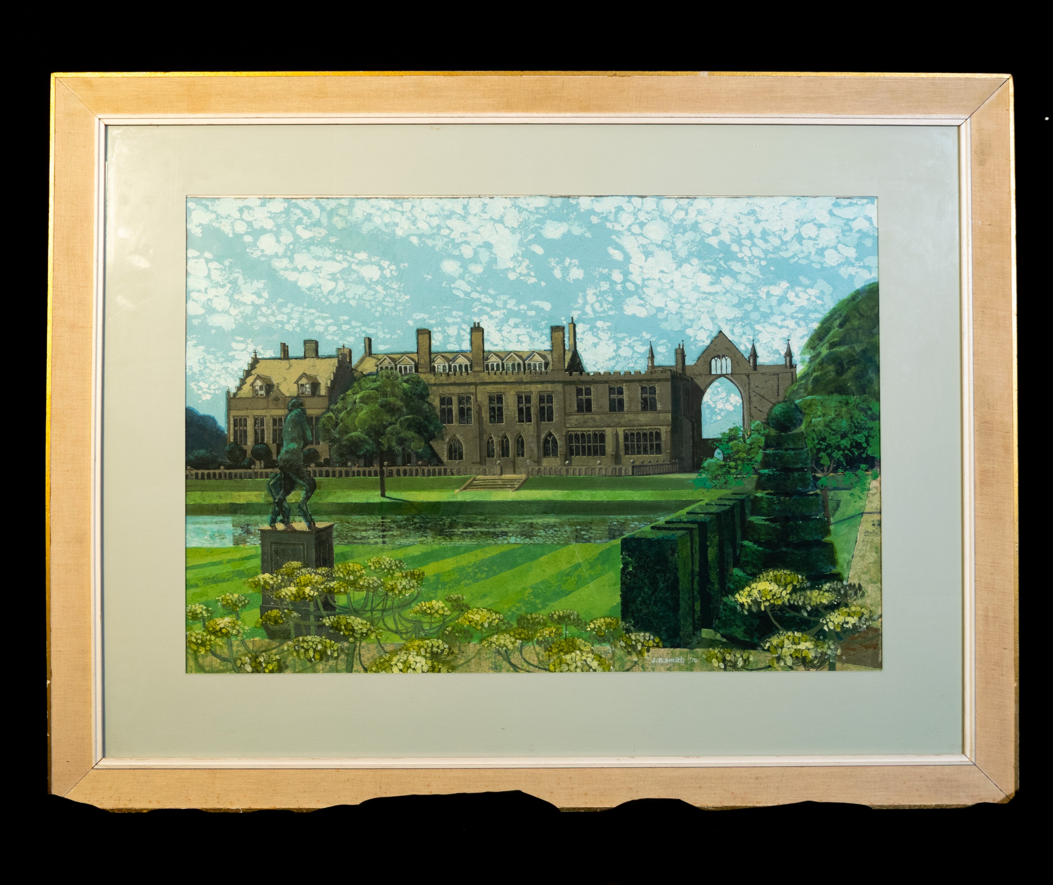 Newstead Abbey, 1970, Stately Home, Lord Byron, Watercolour, signed, JP Smith