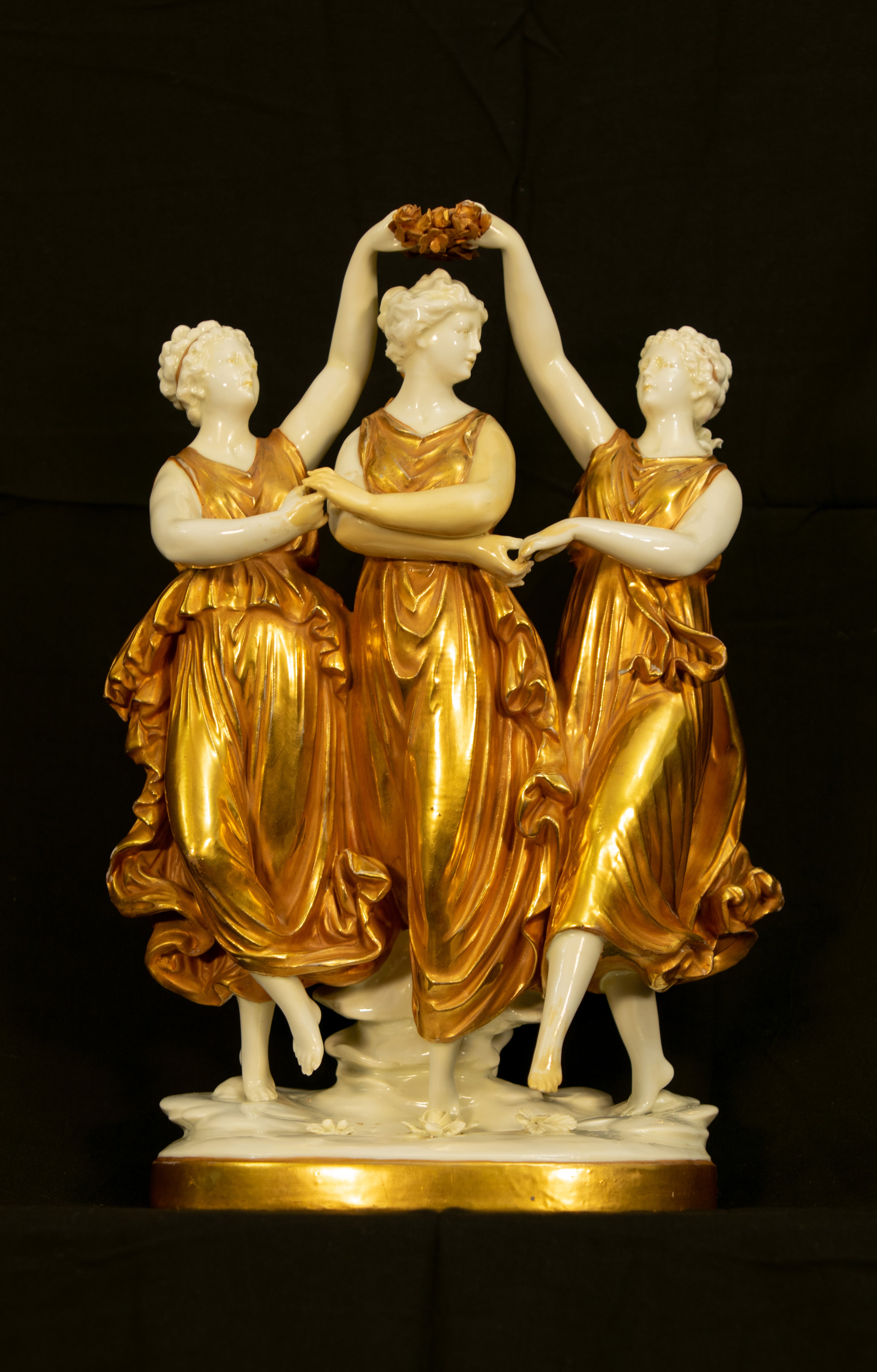 Three Graces, Porcelain, Late 19th Century, Possibly Dresden,