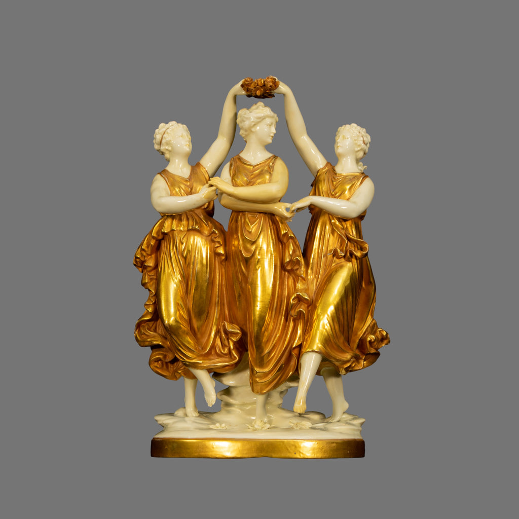 Three Graces, Porcelain, Late 19th Century, Possibly Dresden,
