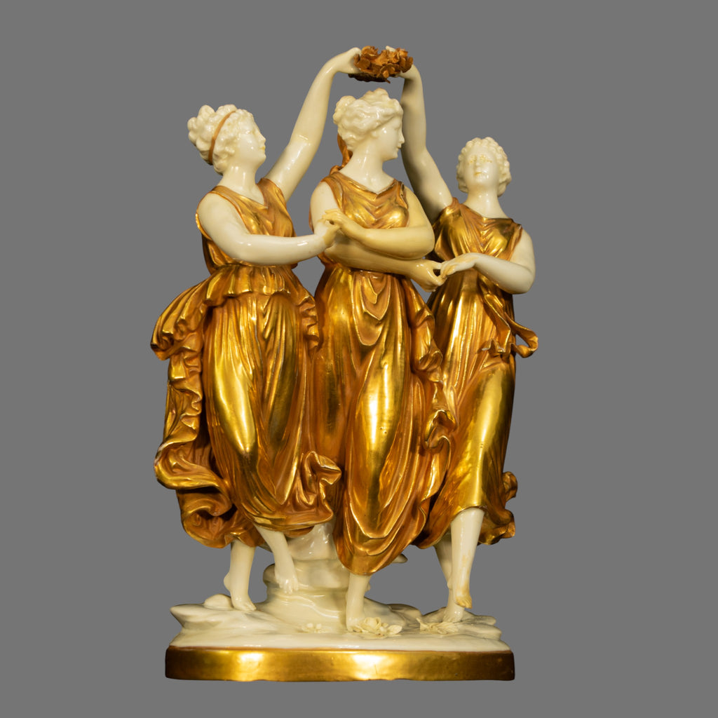 Three Graces, Porcelain, Late 19th Century, Possibly Dresden,