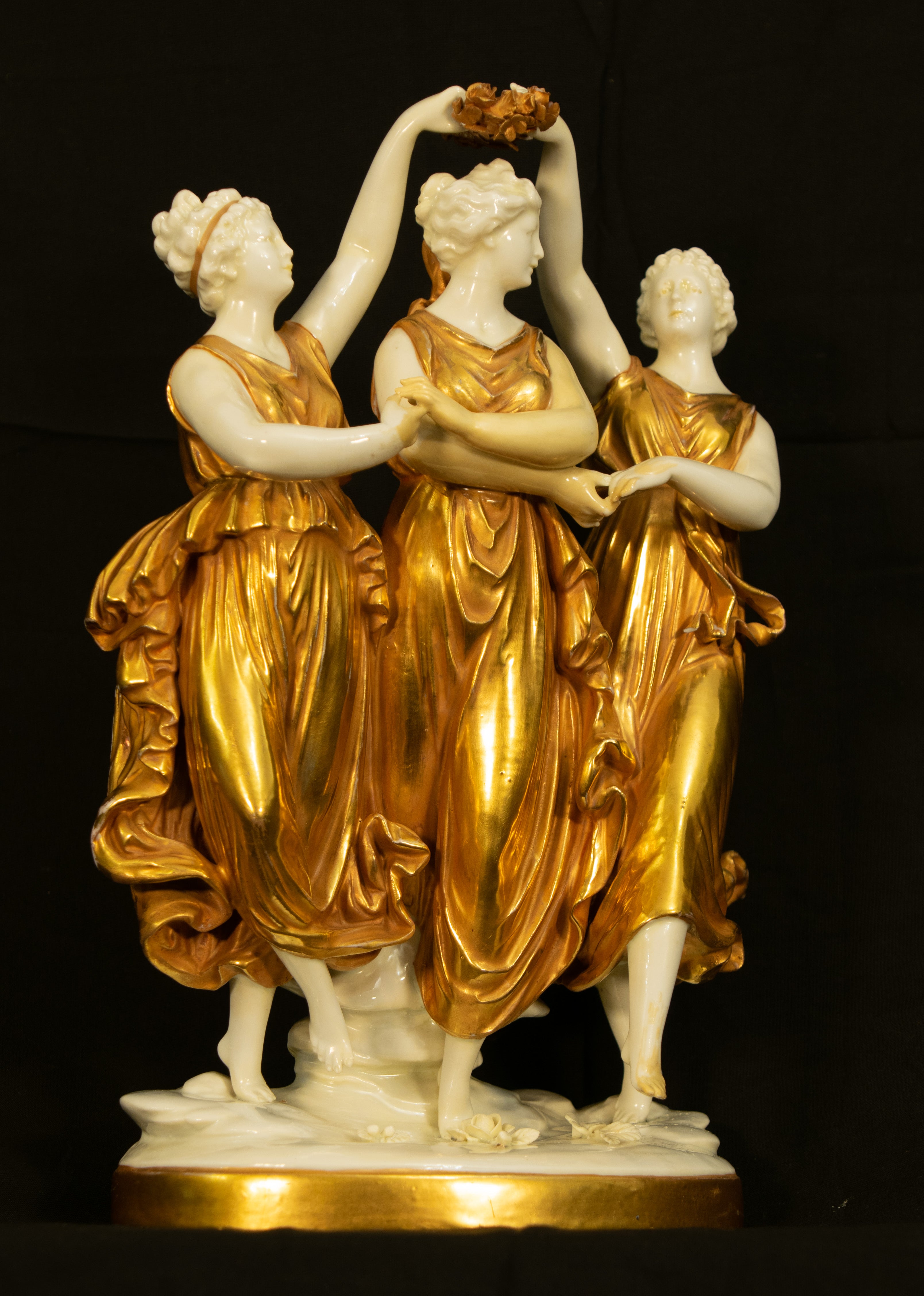 Three Graces, Porcelain, Late 19th Century, Possibly Dresden,