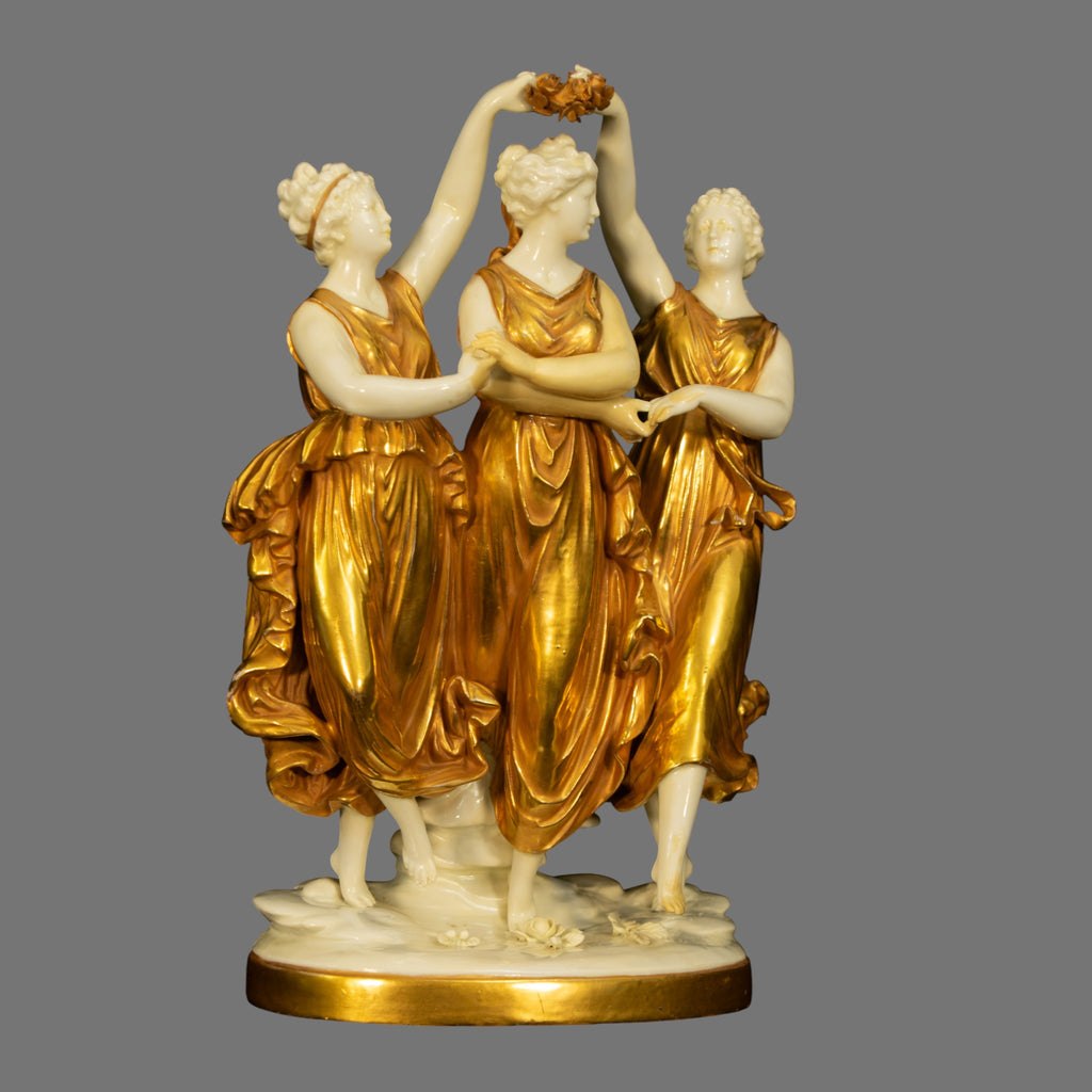 Three Graces, Porcelain, Late 19th Century, Possibly Dresden,