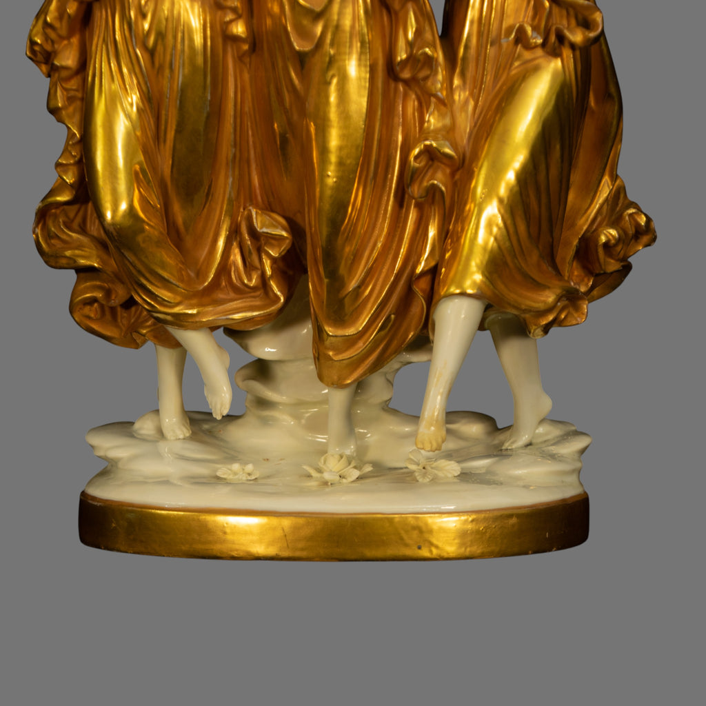 Three Graces, Porcelain, Late 19th Century, Possibly Dresden,