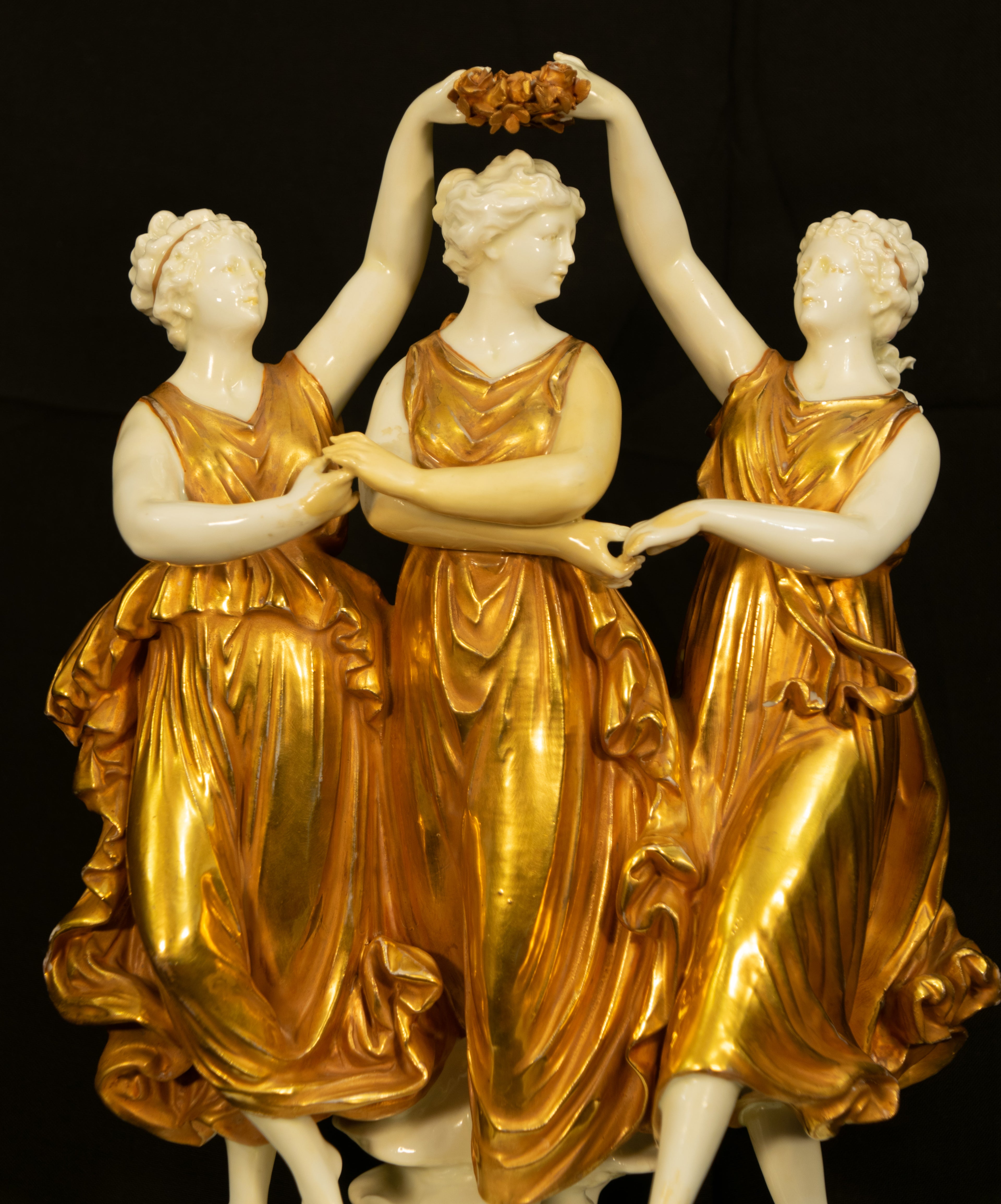 Three Graces, Porcelain, Late 19th Century, Possibly Dresden,