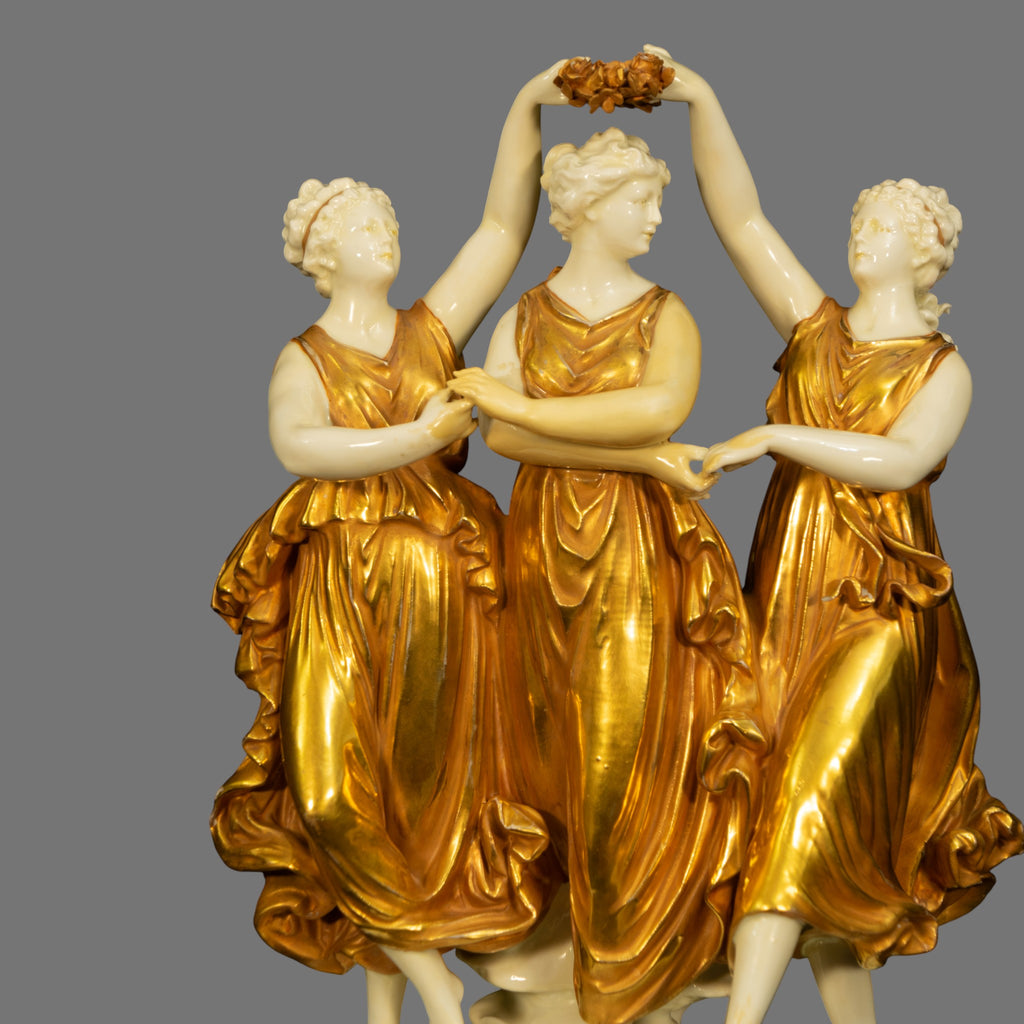 Three Graces, Porcelain, Late 19th Century, Possibly Dresden,