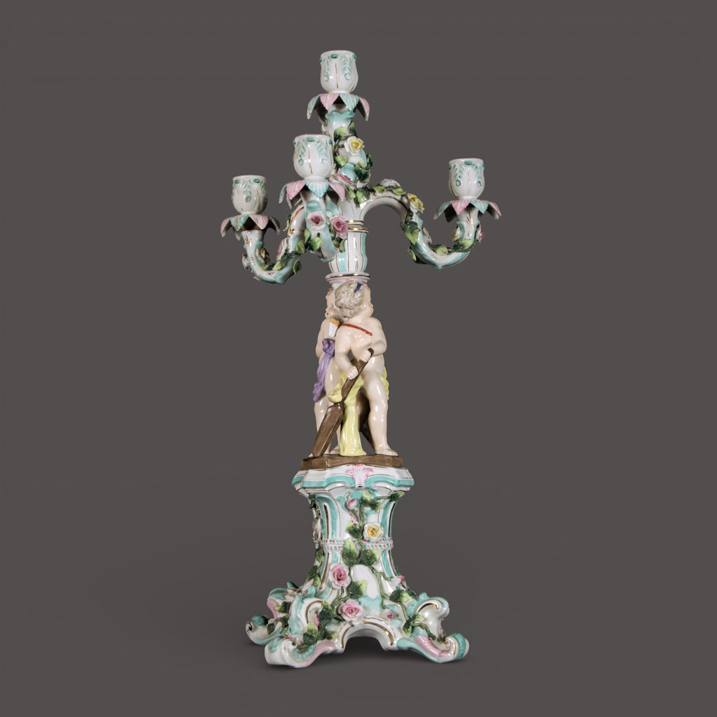 Sitzendorf,  Figural Candelabra, Antique, Candlestick, German