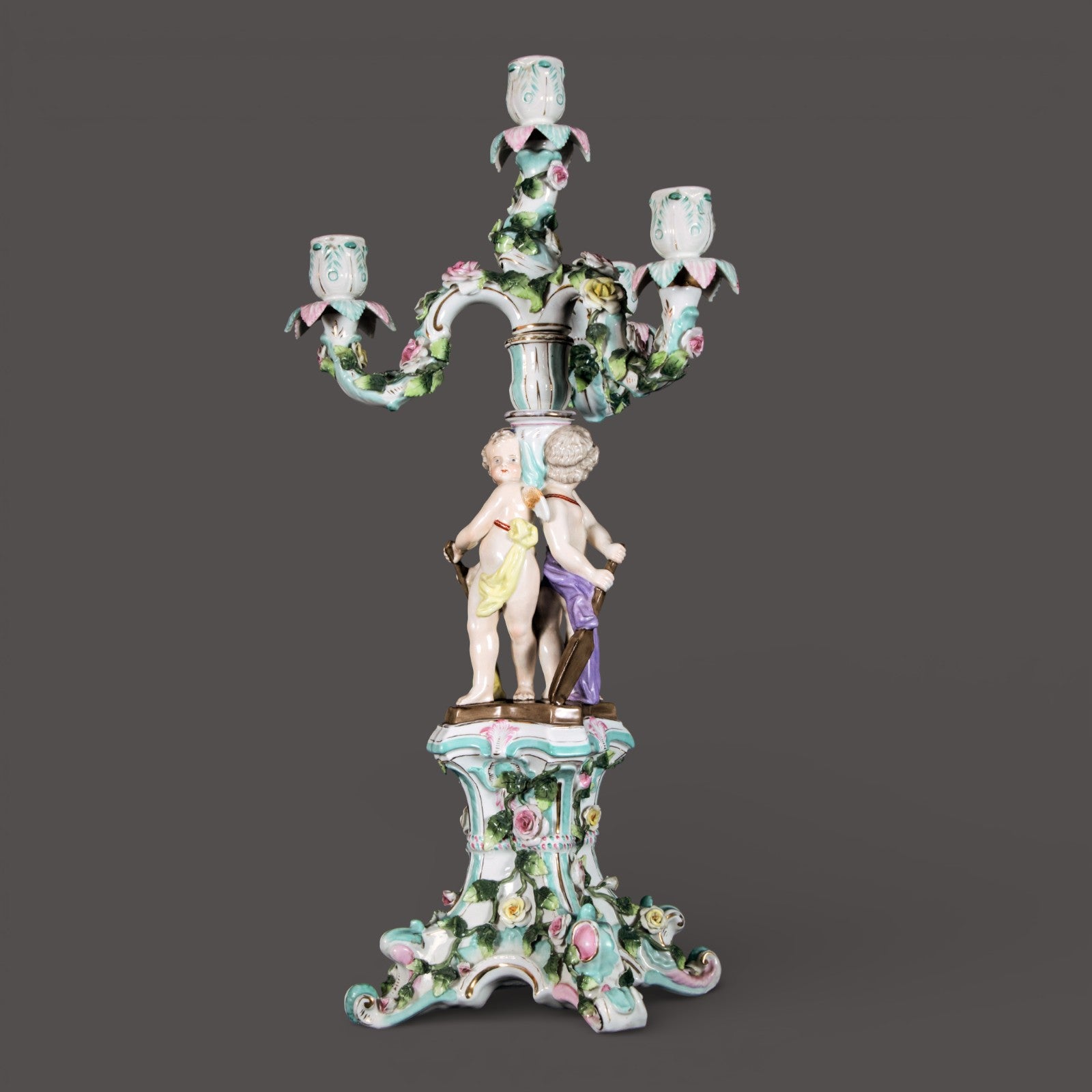 Sitzendorf,  Figural Candelabra, Antique, Candlestick, German