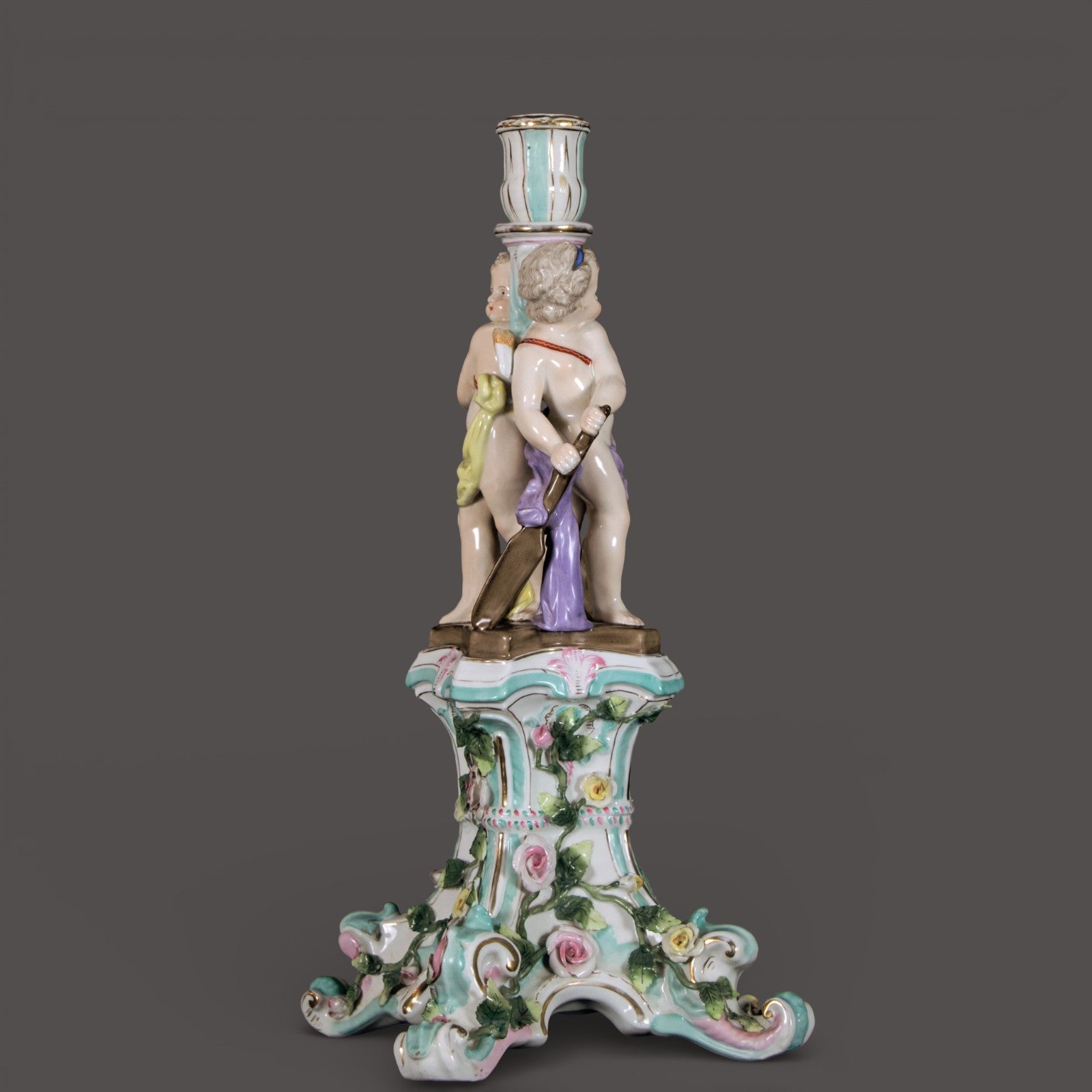 Sitzendorf,  Figural Candelabra, Antique, Candlestick, German