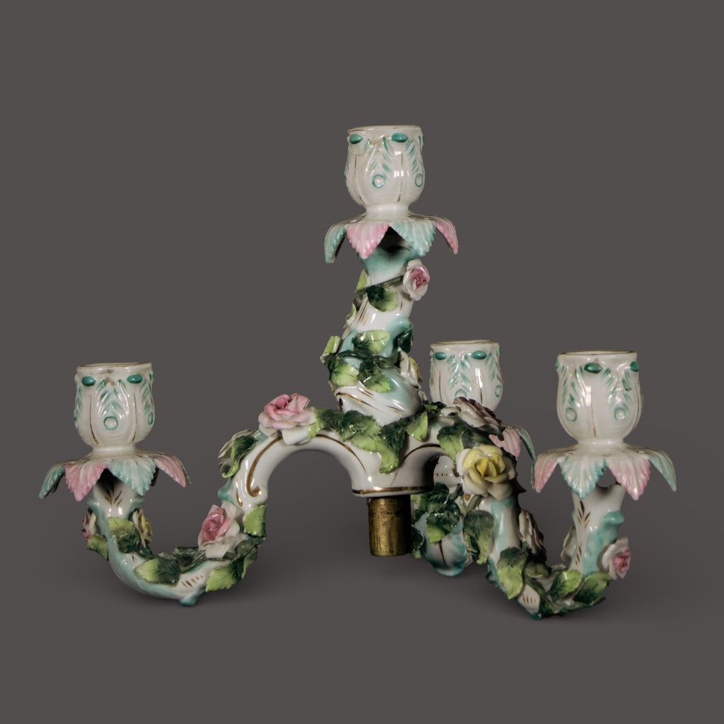 Sitzendorf,  Figural Candelabra, Antique, Candlestick, German