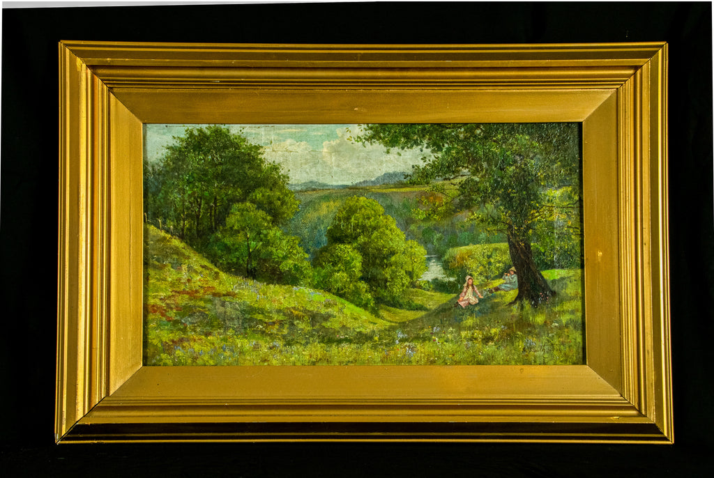 Antique Oil Painting, Leahurst Park, view from,Florence Nightingale, Signed B Smith, 1901