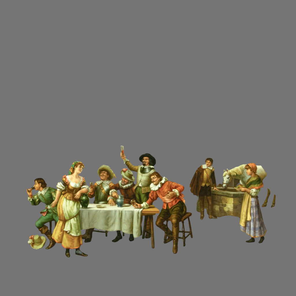 Oil Painting,Vintage, Tavern scene, Merry Evening,