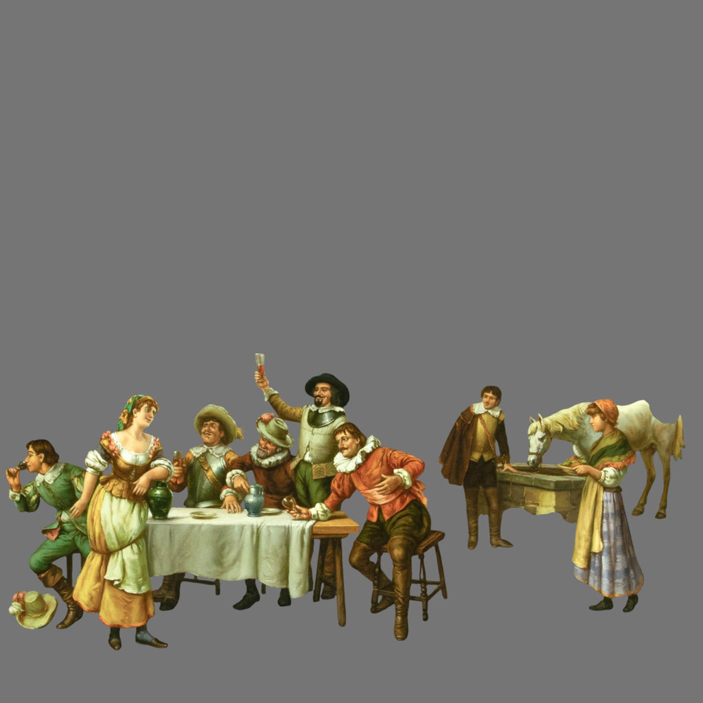 Oil Painting,Vintage, Tavern scene, Merry Evening,