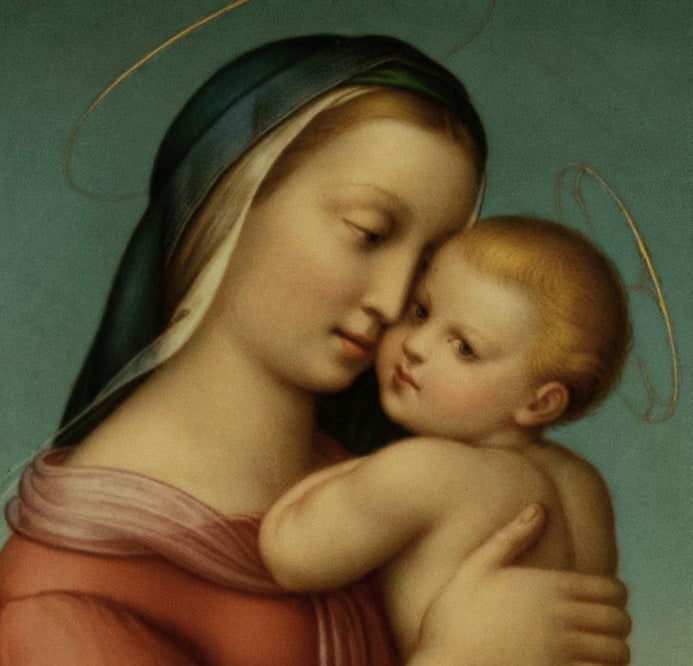 PorcelainPainting Madonna with Infant gilt framed KMP