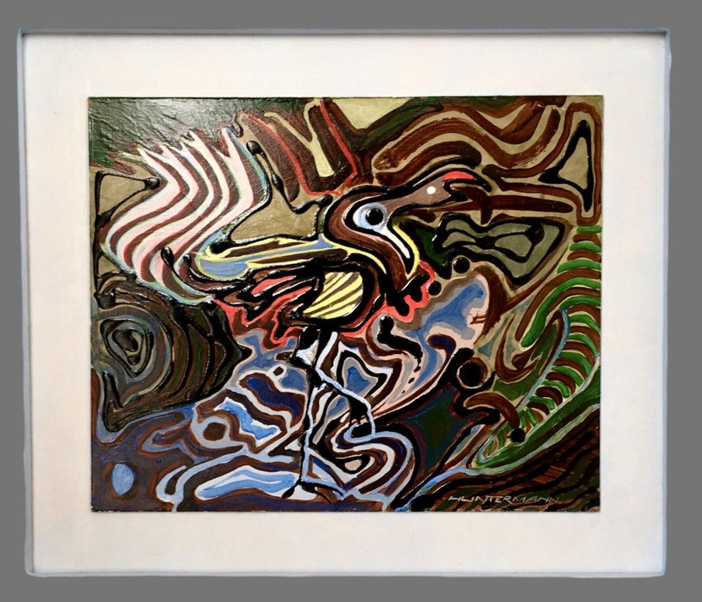 Contemporary Painting Oil/Acrylic on board, 'Dodo' signed, Spate Huntermann