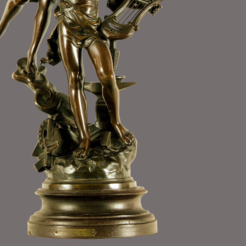 Antique, Sculpture, Coronationm of the Arts, 1890, Spelter
