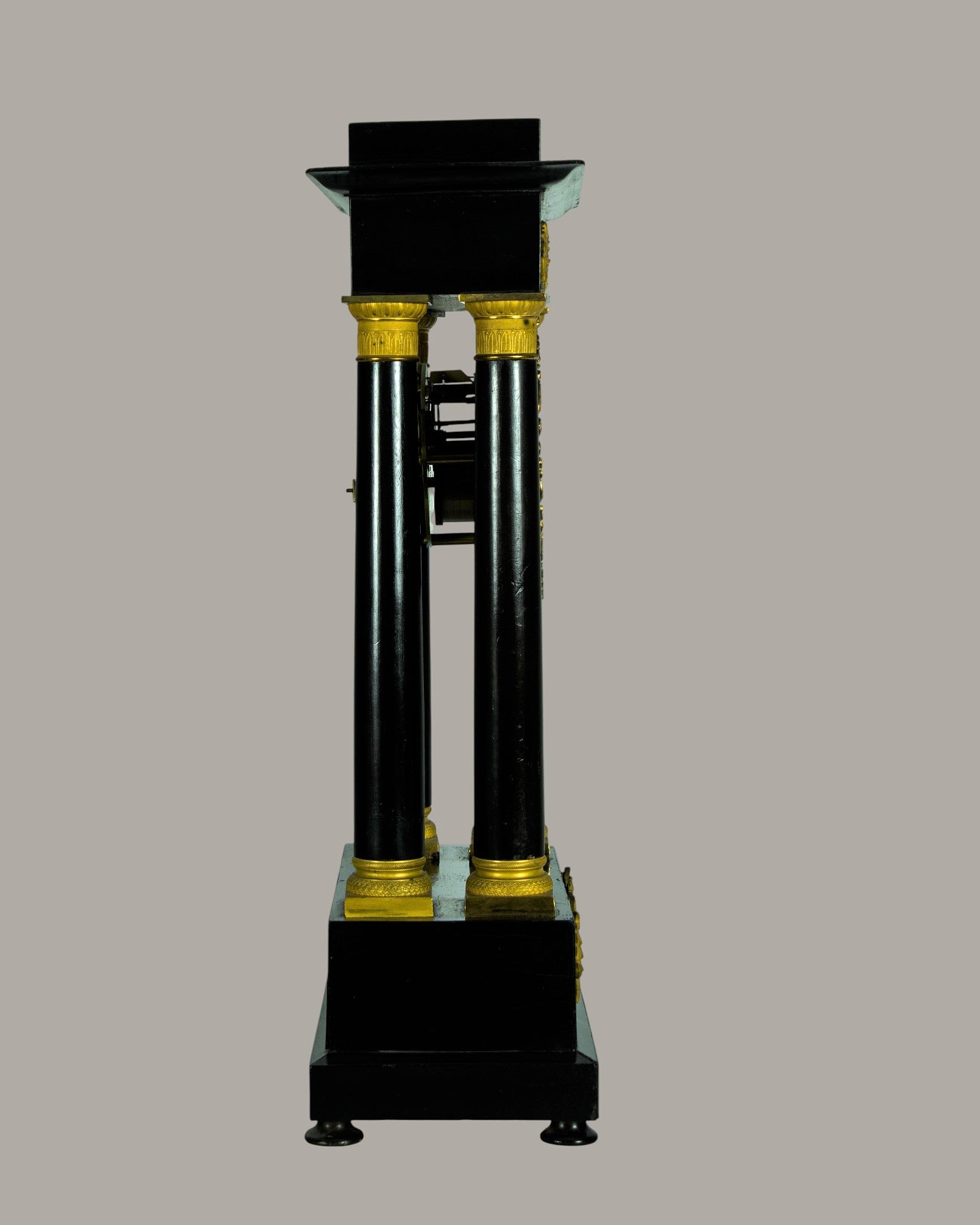 Mantle Clock, Antique, French, Louis Philppe, Portico