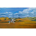 Oil Painting, Horse Rider, beautiful Desert scene